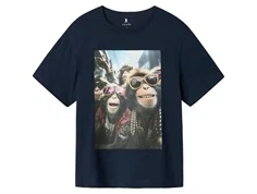 Name It t-shirt navy blazer med abe print